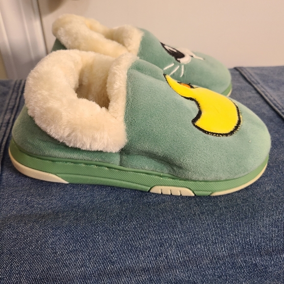 Pancoat NWT Plush House Shoes Adorable Duck Dog Warm Green - Picture 2 of 9